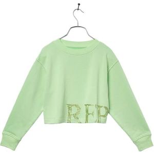 Replay Sweatshirt voor meisjes, kort gesneden, 732 Helder Groen, 8 Jaren