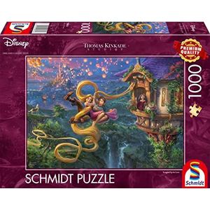 Schmidt Spiele 58034 Thomas Kinkade, Disney, Rapunzel Tangled Up in Love, 1000 stukjes puzzel