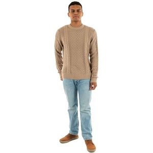 Tommy Jeans - Kabelgebreide Trui - Beige - Heren