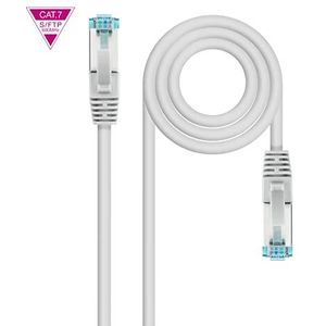 Cat.7-netwerkkabel met LSZH-hoes (Low Smoke Zero Halogen) en SFTP afscherming (Shielded Foiled Twisted Pair). Het beschikt over AWG26 PIMF-geleiders en een lengte van 5 m