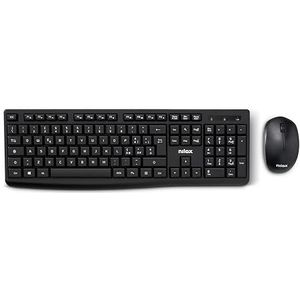 Nilox NXKMWIT012, draadloze toetsenbord- en muisset met 10 m bereik, toetsenbord met Italiaanse lay-out, muis met optische sensor met 1600 dpi, compatibel met Windows, Linux en Mac