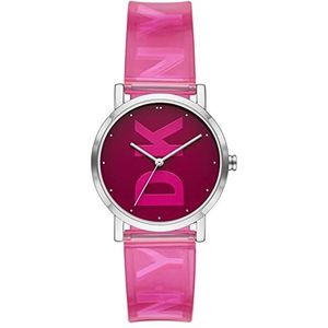 DKNY Soho Roze Polyurethaan Horloge met Drie Wijzers