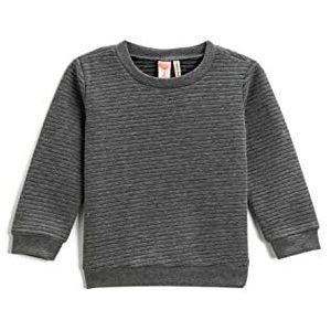 Koton Textured Basic Sweatshirt Crew Neck Long Sleeve Tricot Overall Jongens, Antraciet (045), 12-18 mesi