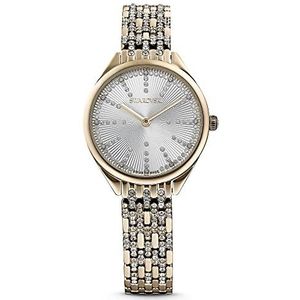 Swarovski Attract horloge, Swiss Made, Metalen armband, Wit, Champagnegoudkleurige afwerking