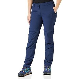 Schöffel Damesbroek Ascona Zip Off, lichtgewicht en comfortabele damesbroek met optimale pasvorm, flexibele outdoor broek voor vrouwen, dress blues, 21