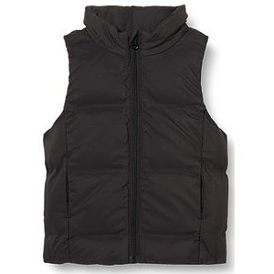 NAME IT NKFMELLOW Lange buffer Vest TB buffervest, zwart, 128, Schwarz, 128 cm