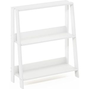 Furinno Ladder Boekenkast Display Plank, 3-laags Wit
