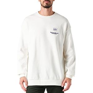 WHITELISTED Heren Workwear Crew Sweatshirt, Ecru, Large