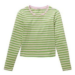 TOM TAILOR Meisjesshirt met lange mouwen met strepen, 32548-green pink streep, 164, 32548-green pink streep, 164 cm