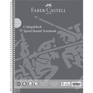 Faber Castell 10418 Collegeblok DIN A4, 80 vellen/90 g/m², FSC-Mix gecertificeerd, fijn houtvrij schrijfpapier, Made in Germany, gelinieerd - rand aan beide zijden, 1 stuk