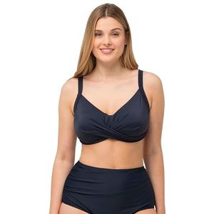 Ulla Popken, Dames grote maten, bikini top Tina, uni, zwart, 54