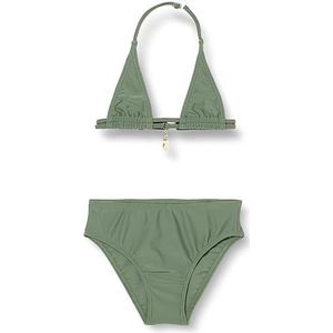 HAUTE PRESSION Tweedelig badpak voor meisjes, effen, sieraad X9050 C05 T8A, Kaki, 8-16 ans