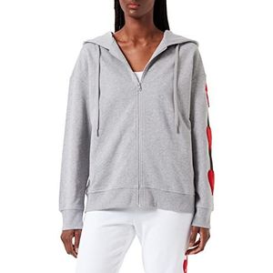 Love Moschino Sweatshirt met rits en regular fit voor dames, lichtgrijs gemêleerd, 48