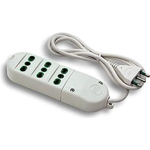 Fanton, Bipasso Italiane, 41010, stekkerdoos, 2P+T 16 A, met kabel 3G1, wit, 1,5 m