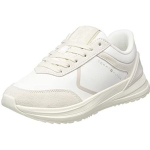 Tommy Hilfiger Dames Cleated Runner Sneaker, Wit, 41 EU
