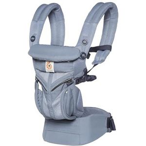 Ergobaby Omni 360 Cool Air Mesh - Ergonomische Draagzak met Verstelbare Posities, Gewatteerde Heupriem en Opklapbare Babykap - Oxford Blauw