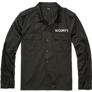 Brandit Security US Shirt met lange mouwen, kleur: zwart, maat: L, Zwart - lange mouwen, L