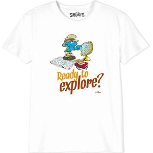Les Schtroumpfs T-shirt voor jongens, Wit, 12 Jaren