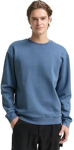 Tom Tailor Denim - Sweatshirt - Effen - Regular Fit - Katoenmix - Hoge Ronde Hals