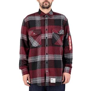 Alpha Industries Flanellen Overhemd voor Mannen Black/Red