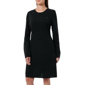 Tommy Hilfiger Dames Zachte Wol Uitlopende C-NK SWT Jurk WW0WW44162 Trui Jurk, Zwart, XS, Zwart (zwart), XS