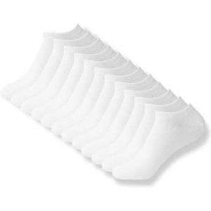 FM London - Set van 12 - Uniseks Trainersokken - Wit - 39-42 EU