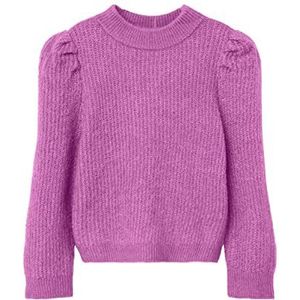 NAME IT Nmfrhis Ls Knit Camp Pullover Sweater voor meisjes, Iris Orchid, 110 cm