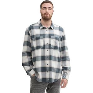 TOM TAILOR Heren plussize overhemd, 36634 - Offwhite Blue Check, 4XL