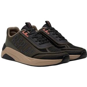 Replay Tennet Walk sneakers voor heren, 2076 MIL GRN zwart, 45 EU, 2076 Mil Groen Zwart, 45 EU