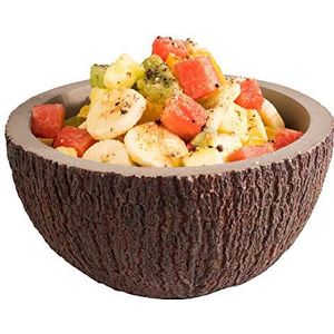 APS ""Coconut"" bowl, kokoskom, Ø 18 cm, H: 9,5 cm, flessenkoeler, cornflakespot, saladeschaal, soepkom, beton met meubelbeschermende onderzijde, bruin, grijs, 1 liter