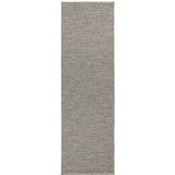BT Carpet Nature Loper voor binnen en buiten, keukenloper, antislip, plat weefsel, laagpolig, wol-look, Fineloop, keukentapijt voor hal, tuin, terras, badkamer, grijs-antraciet, 80 x 350 cm