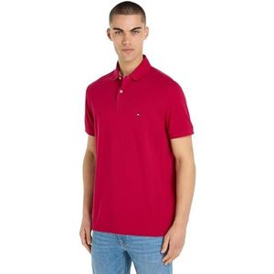 Tommy Hilfiger Herenpoloshirt met korte mouwen, regular fit, knoopsluiting, Rood (Royal Berry), S