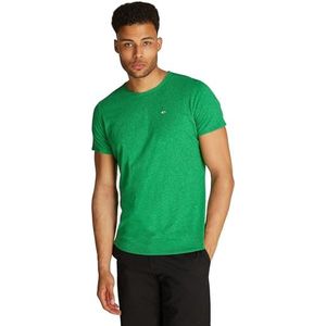 Tommy Jeans TJM XSLIM Jaspe C Neck EXT S/S T-shirt voor heren, groen malachiet, 3XL, Groene malachiet, 3XL grote maten