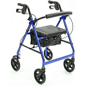 NRS Healthcare A-serie 4-wiel rollator loophulp, blauw