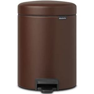 Brabantia NewIcon Prullenbak, Kunststof Binnenemmer, Mineral Cosy Brown, 5 Liter