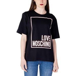 Love Moschino Dames Oversize fit Short-Sleeved T-shirt, Zwart, 38, zwart, 38