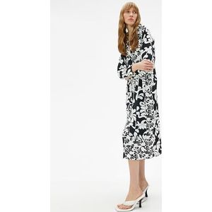Koton Dames Floral Midi Shirt Dress, Wit design (0d0), 40