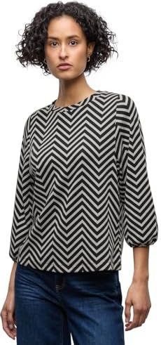 STREET ONE Shirt  zwart / wit