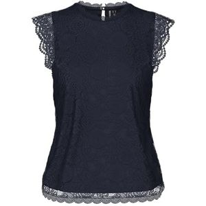 PIECES Dames Pcolline Sl Lace Top Noos blouseshirt, sky captain, S