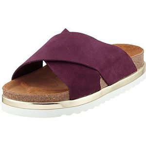 VERO MODA DamVmlisa leren sandalen, Rode Fig, 41 EU