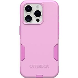 OtterBox iPhone 15 Pro (alleen) Commuter Series Case - RUN WILDFLOWER (Roze), slank en stevig, zakvriendelijk, met poortbescherming