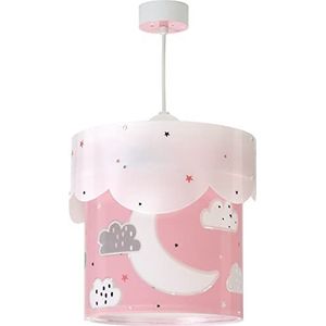 Dalber Kinderplafondlamp, maan en wolken, roze