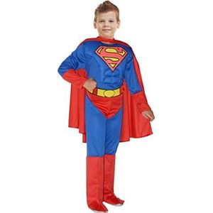 Superman costume disguise boy official DC Comics (Size 3-4 years) with padded muscles
