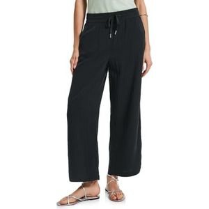 Street One Dames Wide Legs mousseline broek in Groen, in size: 32