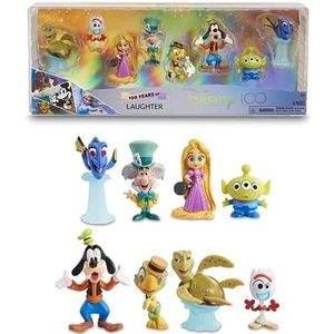 Disney 100 - Laughter-pack, verzamelspeelgoed met Disney-personages, incl. 8 verschillende figuren, 100% officieel gelicentieerd product, 12 om te verzamelen, 3 jaar, beroemd (DED16200)