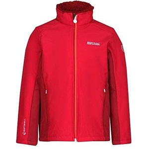 Regatta RIVENDALE II Softshelljas Junior winddicht met reflecterende motieven Soft Shell Unisex Kinderen, Dark kersen/Beetroot, FR: XL (fabrieksmaat: 9-10)