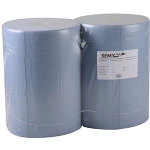 Quicky Polijstpapierrollen, 2-laags, blauw, ca. 36 cm, 1000 vellen, per stuk verpakt (1 x 2 stuks)