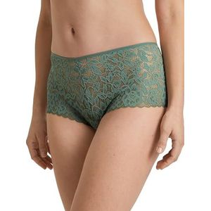 CALIDA Natural Comfort Lace Panty, Regular Cut dames, met elastische kant, Laurel Green, 32-34