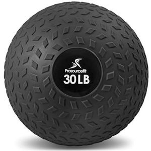 ProsourceFit Slam Medicine Balls 13,6 kg loopvlak getextureerde grip dode gewicht ballen voor crosstraining, kracht- en conditioneringsoefeningen, cardio- en kerntraining, zwart