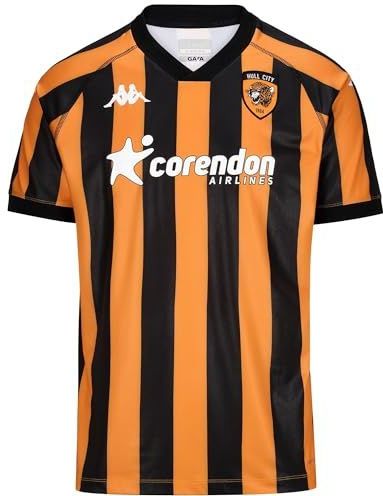 Kappa - Hull City Kombat 2024/25 - Thuisshirt - Zwart en Amber